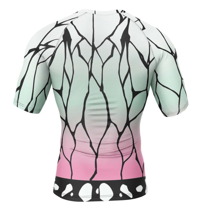 Shinobu Kocho Demon Slayer Short Sleeve Rash Guard Compression Shirt - Image 2