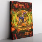Trippy Burning Gundam Canvas Print Wall Art