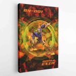 Trippy Burning Gundam Canvas Print Wall Art - Image 2