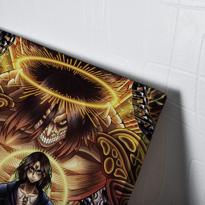 Trippy Eren Yeager Timeskip Attack on Titan Vertical Canvas Print Wall Art - Image 3