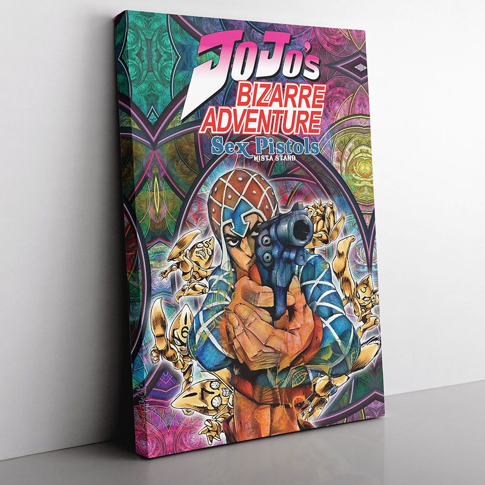 Trippy Guido Mista Six Bullets Jojo's Bizarre Adventure Canvas Print Wall Art Trippy Guido Mista Six Bullets Jojo's Bizarre Adventure Canvas Print Wall Art - Image 1