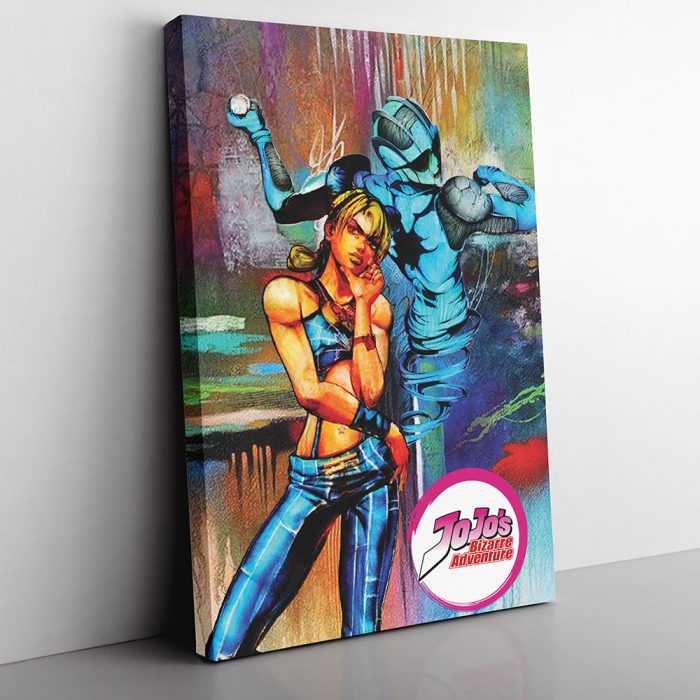 Trippy Jolyne Cujoh Stone Ocean Jojo's Bizarre Adventure Canvas Print Wall Art - Image 1
