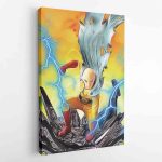 Trippy Power Saitama One Punch Man Canvas Print Wall Art - Image 2