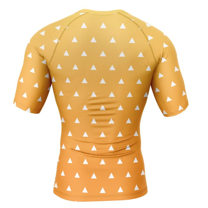 Zenitsu Agatsuma Demon Slayer Short Sleeve Rash Guard Compression Shirt - Image 2