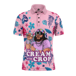 The Cream of the Crop Pro Wrestling Pink Tropical Polo Shirt v2