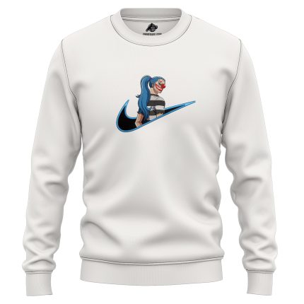 Buggy The Clown One Piece Check Style Embroidered Sweatshirt 2