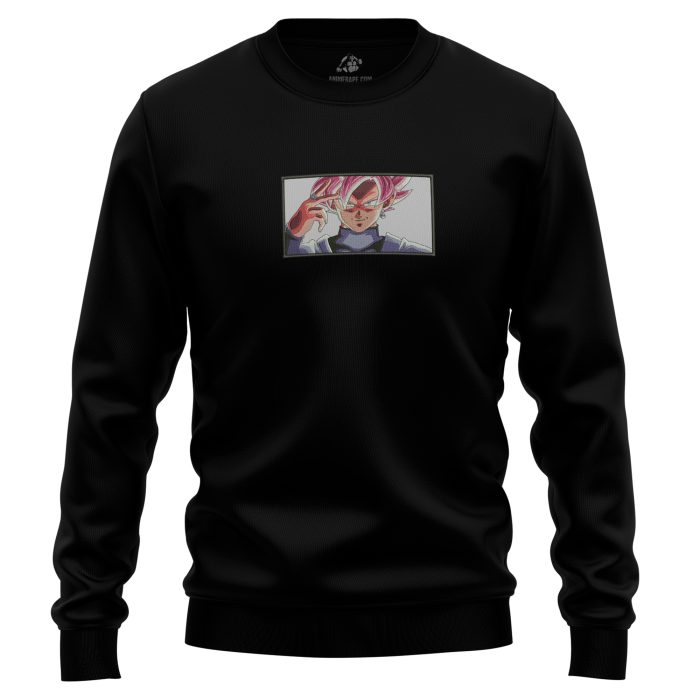Goku Super Saiyan Black Rose Dragon Ball Embroidered Sweatshirt 1