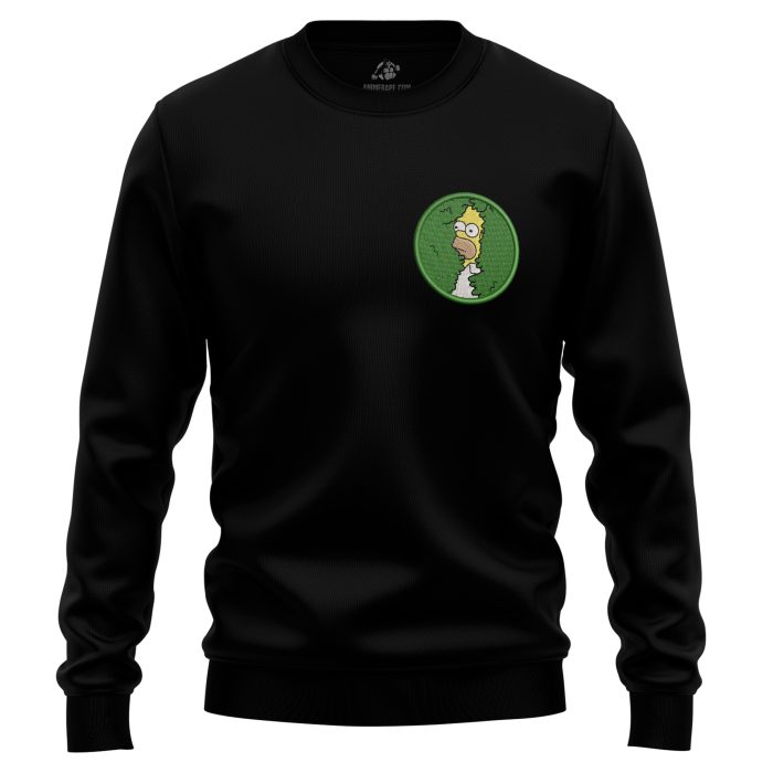 Homer Simpson Backs Into the Bushes Meme Embroidered Sweatshirt 1