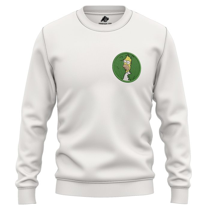 Homer Simpson Backs Into the Bushes Meme Embroidered Sweatshirt 2