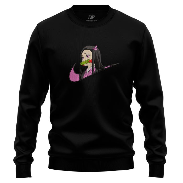 Kamado Nezuko Human Form Demon Slayer Embroidered Sweatshirt 1