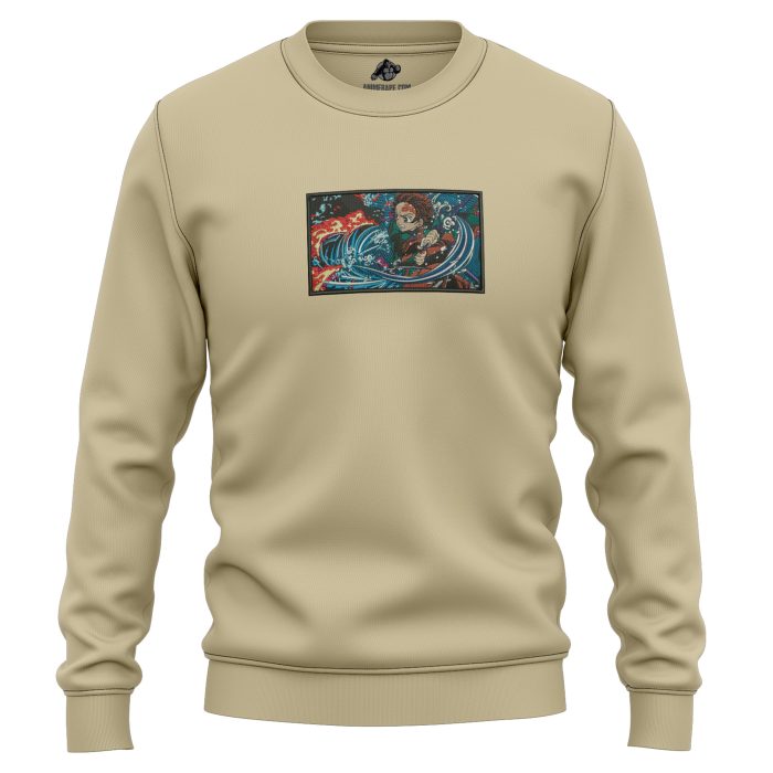 Kamado Tanjiro Water and Flame Breathing Demon Slayer Embroidered Sweatshirt 3