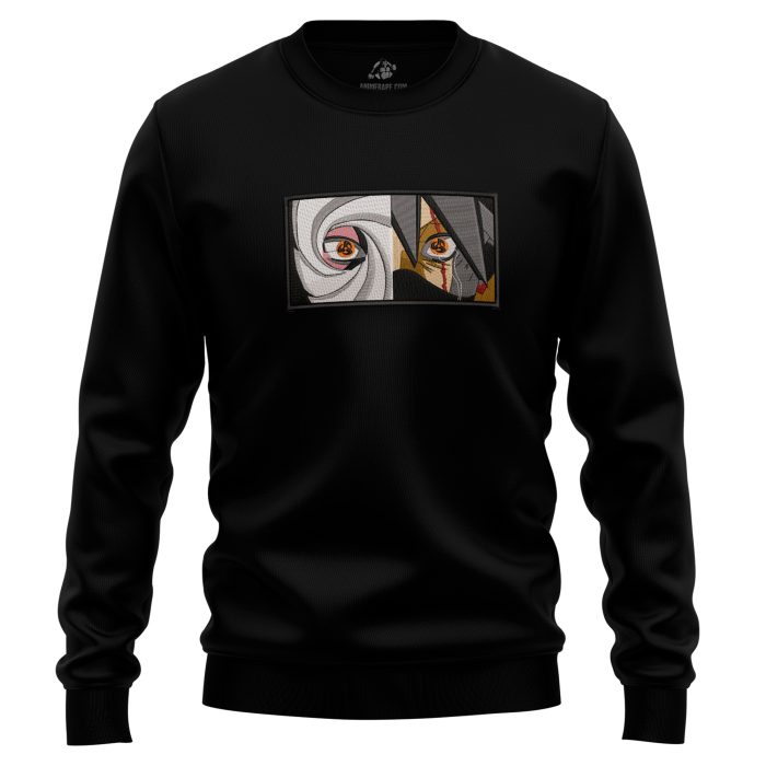 Obito and Kakashi Sharingan Naruto Shippuden Embroidered Sweatshirt 1