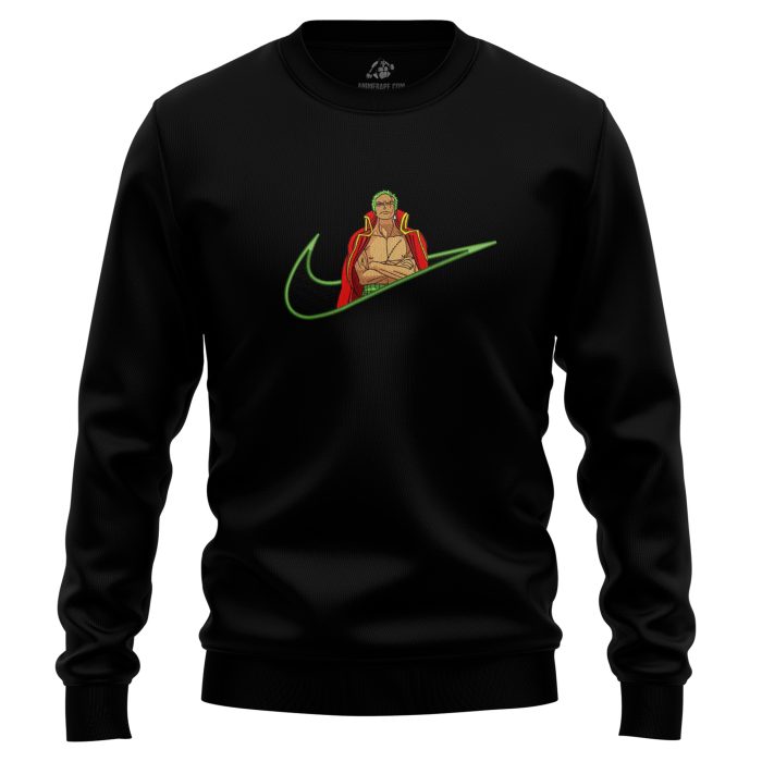 Roronoa Zoro One Piece Check Style Embroidered Sweatshirt 1