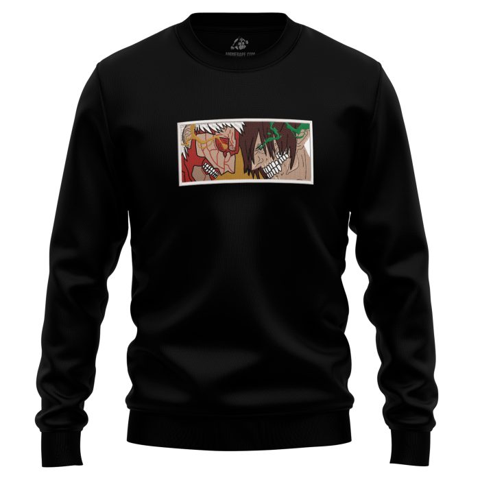 Attack Titan VS Armored Titan Attack on Titan Embroidered Sweatshirt 1