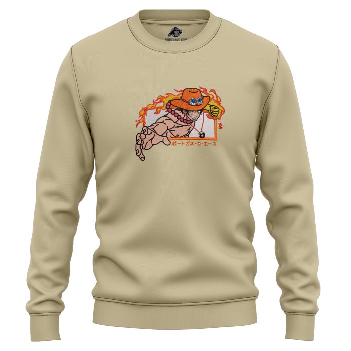 Fire Fist Ace One Piece Embroidered Sweatshirt 3