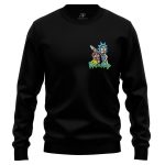 Open Your Eyes Morty Meme Logo Style Rick and Morty Embroidered Sweatshirt 1