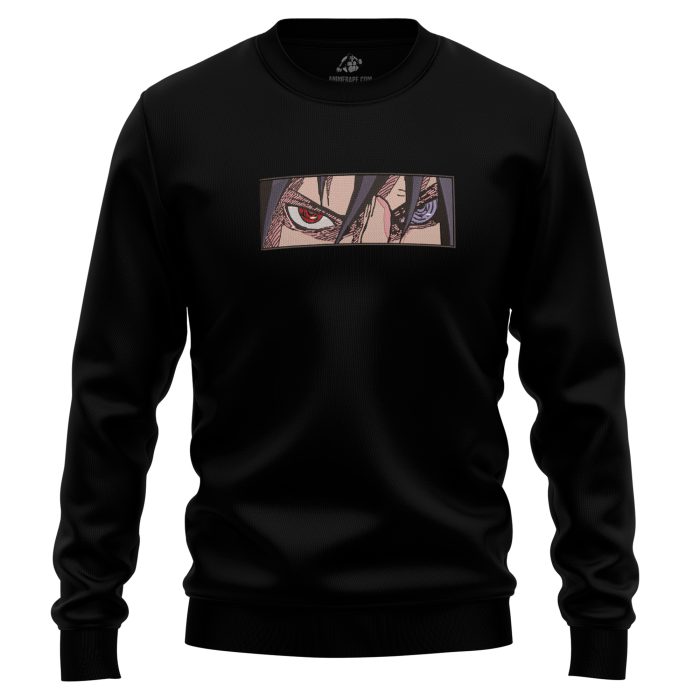 Sasuke Rinnegan and Sharingan Naruto Shippuden Embroidered Sweatshirt 1