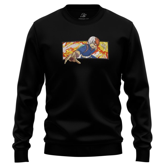 Shoto Todoroki Flashfire Fist My Hero Academia Embroidered Sweatshirt 1