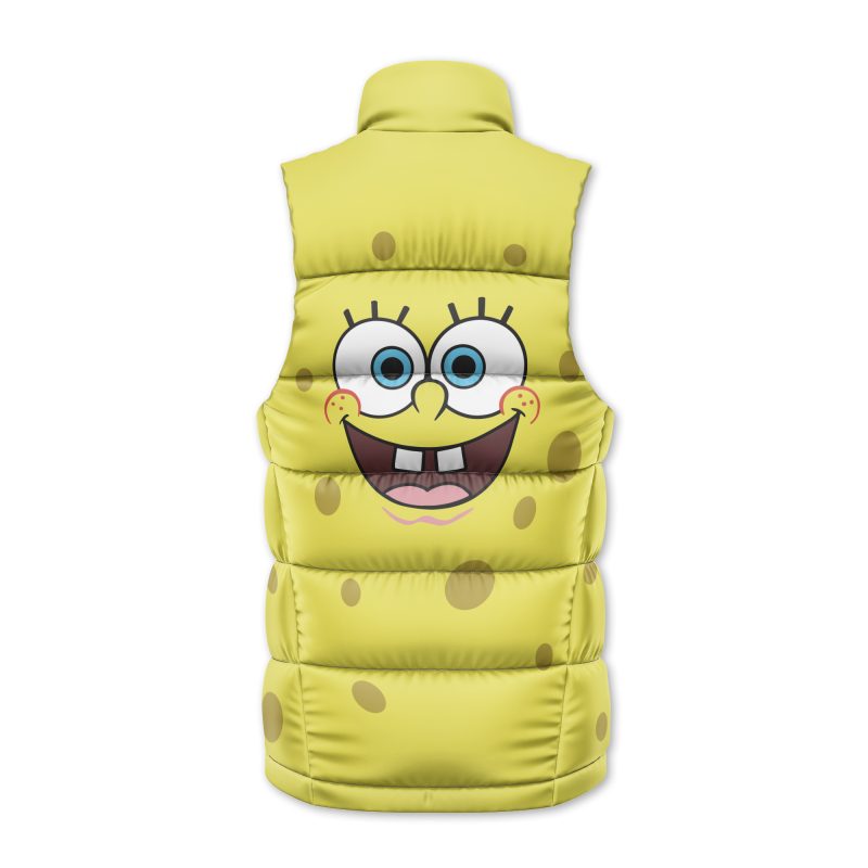 Jacket Sponge Bot SpongeBob SquarePants Sleeveless Down Jacket - AnimeBape