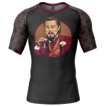 Laughing Leo DiCaprio Meme Pop Culture Short Sleeve Rash Guard Compression Shirt