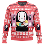Merry Christmas No Face Spirited Away Ugly Christmas Sweater 1200
