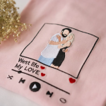 Custom Embroidered Sweatshirt Portrait Music Player Couple Family Gift 2