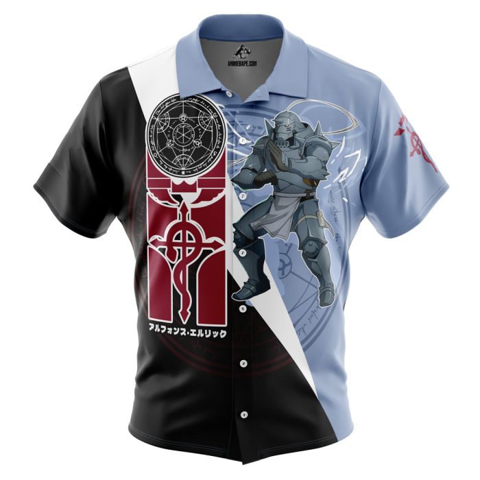 Alphonse Elric Fullmetal Alchemist Button Up Hawaiian Shirt - Image 1