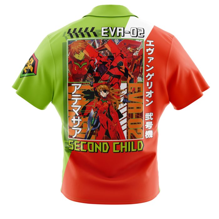 Asuka Langley Sohryu x Eva 02 Neon Genesis Evangelion Button Up Hawaiian Shirt - Image 2