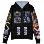 Streetwear Hoodie Black Ranger Mighty Morphin Power Rangers Zip Jacket - Image 2