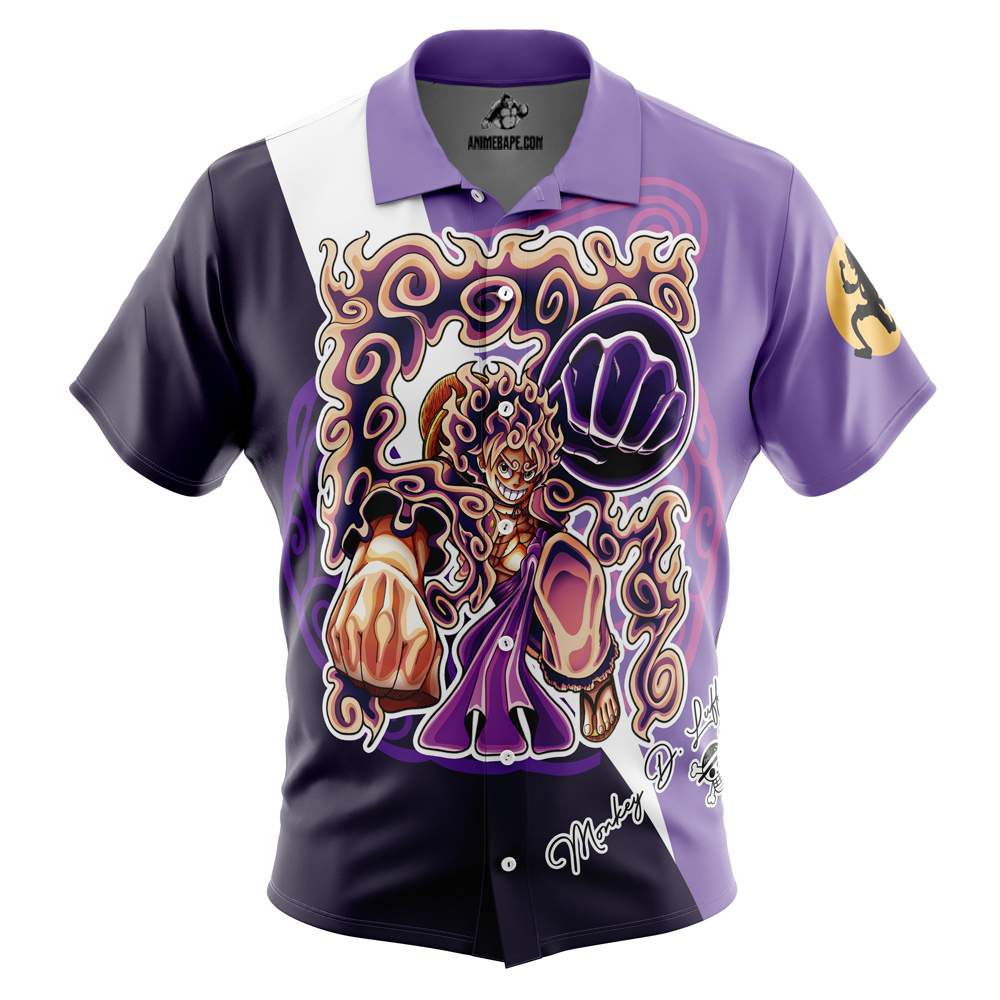 Anime Ape Product Gear 5th Luffy Awakening One Piece Pirates Button Up Hawaiian Shirt - Image 1