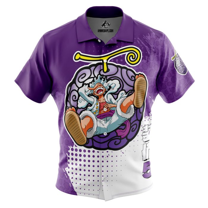 Gear 5th Luffy V4 One Piece Pirates Button Up Hawaiian Shirt - Image 1