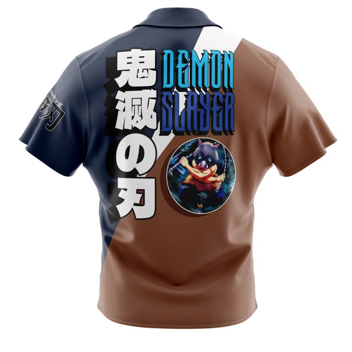 Hashibira Inosuke Demon Slayer Button Up Hawaiian Shirt - Image 3