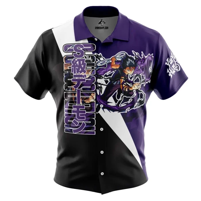 Hiei Yuyu Hakusho Button Up Hawaiian Shirt - Image 1