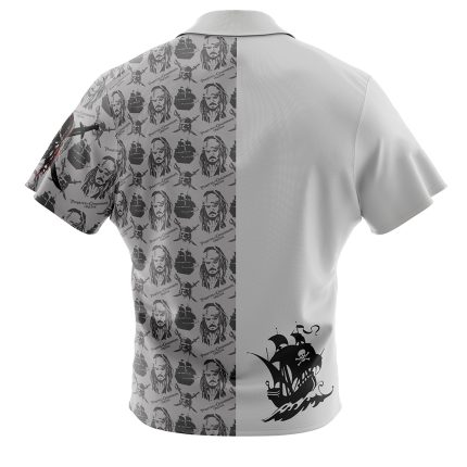 Jack Sparrow Pirates of the Caribbean Button Up Hawaiian Shirt