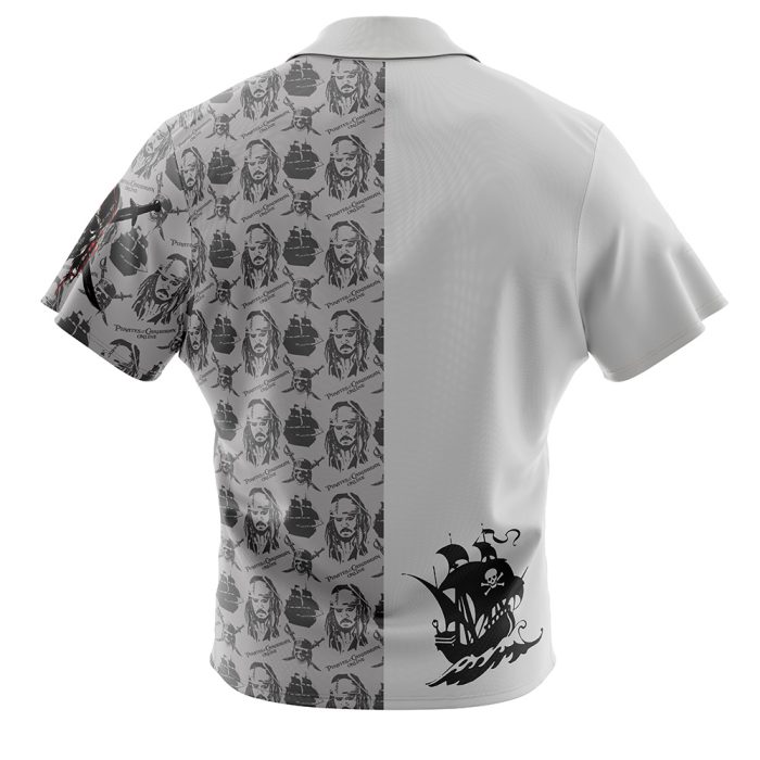 Jack Sparrow Pirates of the Caribbean Button Up Hawaiian Shirt - Image 2