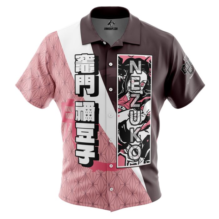 Kamado Nezuko Demon Slayer Button Up Hawaiian Shirt - Image 1