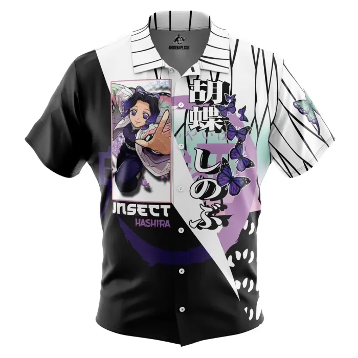 Kocho Shinobu Demon Slayer Button Up Hawaiian Shirt - Image 1