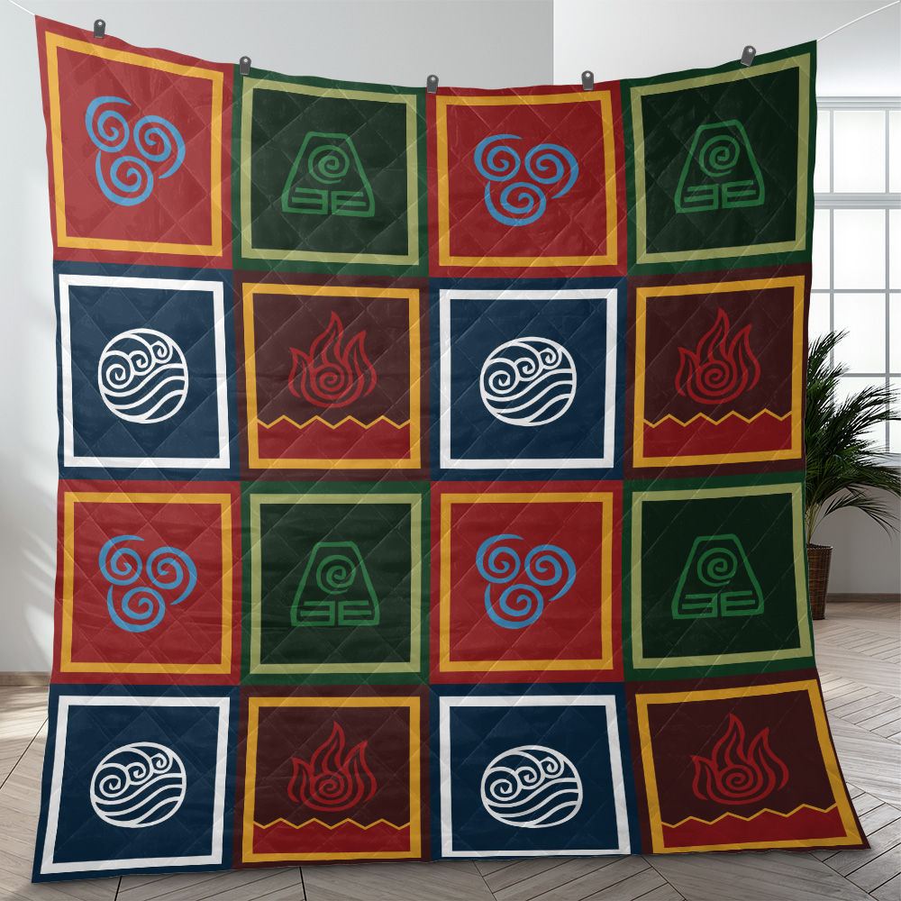 Avatar Symbols Pattern Quilt Blanket