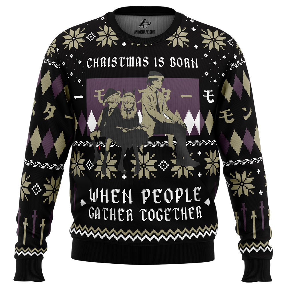 Sweater Christmas Is Born When People Gather Together Monster Ugly Christmas