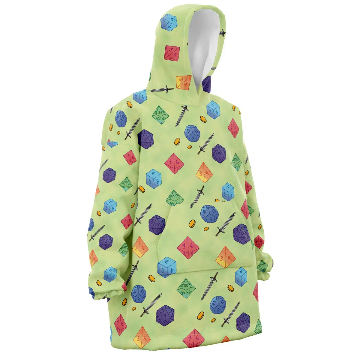 Hoodie Dungeons and Dragons Dice Pattern Oversized Blanket