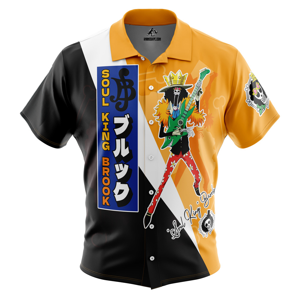 fix brook-op-pirates-button-up-hawaiian-shirt-wxo4l Brook One Piece Pirates Button Up Hawaiian Shirt - Image 1