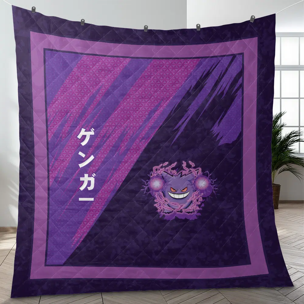 Pokemon Gengar Attack Quilt Blanket