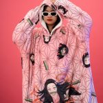 Nezuko Kamado Pattern Demon Slayer Oversized Blanket Hoodie - Image 4
