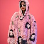 Nezuko Kamado Pattern Demon Slayer Oversized Blanket Hoodie - Image 5