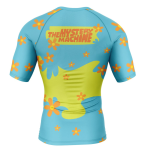 Mystery Machine Pattern Scooby Doo Short Sleeve Rash Guard Compression Shirt - Image 2