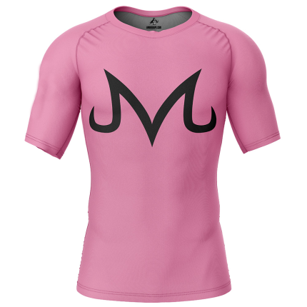 Pink Majin Buu DBZ Short Sleeve Rash Guard Compression Shirt mk