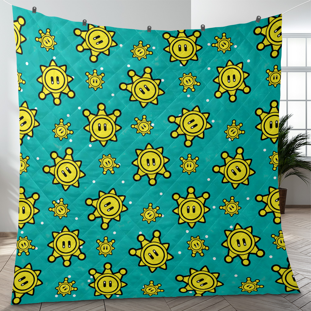 Sunshine Pattern Mario Bros Quilt Blanket