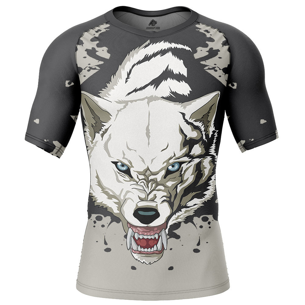 Wolfs Rain Short Sleeve Rash Guard Compression Shirt