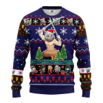 Demon Slayer Inosuke Hashibira Ugly Christmas Sweater Blue Gift