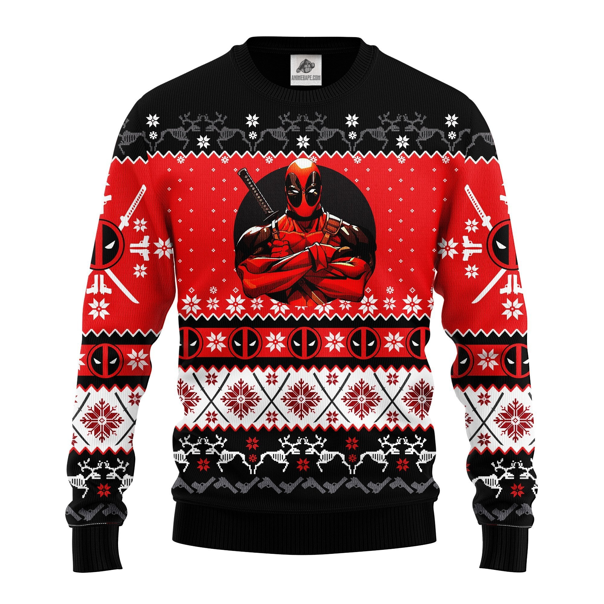 20251104-094120 Deadpool Ugly Christmas Sweater for Holidays and Thanksgiving Gift - Image 1